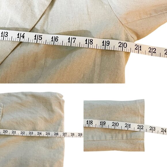 AVEC LES FILLES Boyfriend Linen Blazer in Natural Women’s Size Medium - Picture 8 of 10